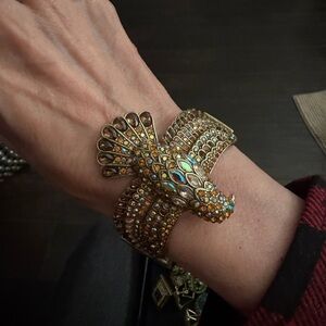 Heidi Daus Gold and Brown Peacock Bracelet